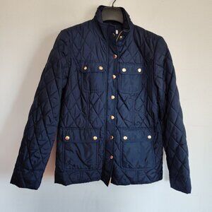 Ladies Petite SZ PS Charter Club Navy Blue Quilted Jacket